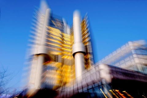 HVB-Tower at sunset, HVB Immobilien, Hypovereinsbank HVB Real Estate, Unicredit Group at