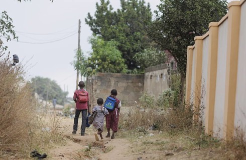 Children on their way to school Nyanya, 06.02.2024