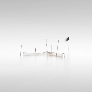 A fishing net on the dam of the Rantum Basin on the island of Sylt