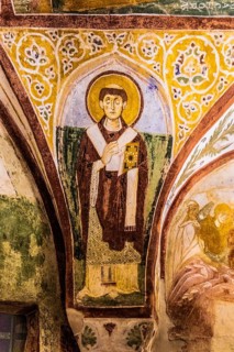 Crypt of frescoes from the 9th century under the main altar, Cripta degli Affreschi, Basilica of