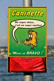 Dog toilet, Lake Geneva, Geneva, Canton of Vaud, Switzerland, Europe