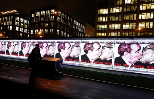 On the 30th anniversary of the fall of the Berlin Wall, 3D video projections of historical images