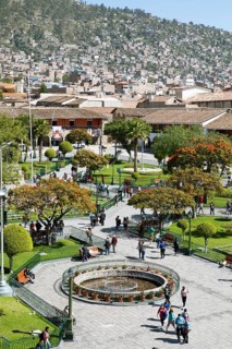 View of the Plaza de Armas, Ayacucho, Huamanga Province, Peru, South America