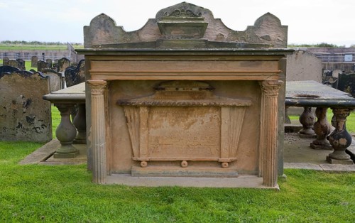 Eighteenth and nineteenth century gravestones at Tynemouth priory, Northumberland, England, United