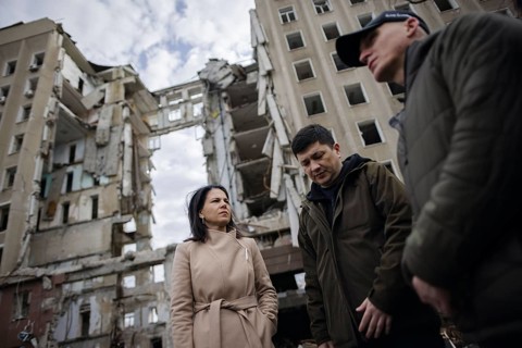 Annalena Baerbock (Alliance 90/The Greens), Federal Foreign Minister, visits the former seat of the
