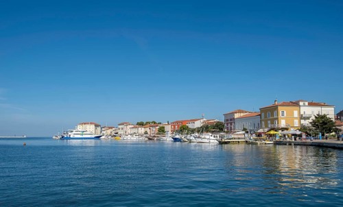 Boats in the harbour of Porec, Istria, Croatia, Europe