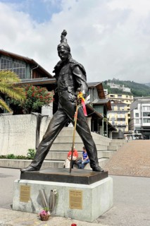 Memorial to Freddie Mercury, 1946, 1991, on the Quai de la Rouvenaz, Montreux, Canton of Vaud,