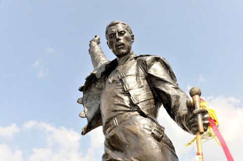 Memorial to Freddie Mercury, 1946, 1991, on the Quai de la Rouvenaz, Montreux, Canton of Vaud,