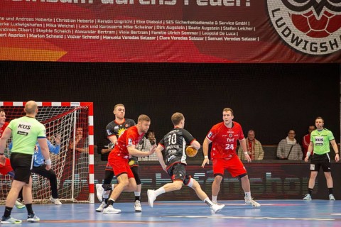 18.02.2024, 2nd HBL, German Handball League, matchday 21) : Game scene Eulen Ludwigshafen against