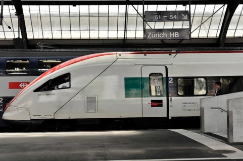 InterCity train at Zurich Airport (ZRH) railway station in, Zurich, Switzerland, Europe