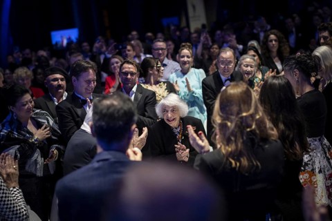 Margot Friedlaender, Holocaust survivor, at the Cinema for Peace in Berlin, 19 February 2024.