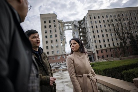 Annalena Baerbock (Alliance 90/The Greens), Federal Foreign Minister, visits the former seat of the