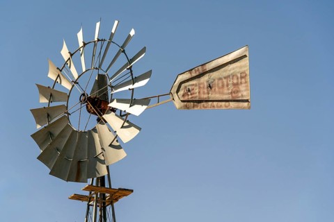Wind turbine for pumping water, Namibia, Africa