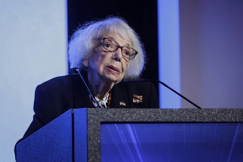 Margot Friedlaender, Holocaust survivor, photographed at Cinema for Peace in Berlin, 19.02.2024.