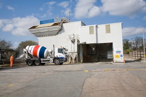 Cemex ready mix concrete plant, Ipswich, Suffolk, England, United Kingdom, Europe