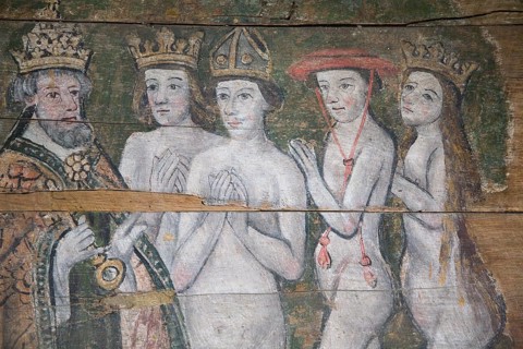Early sixteenth century religious painting depicting the Day of Judgement called the Wenhaston