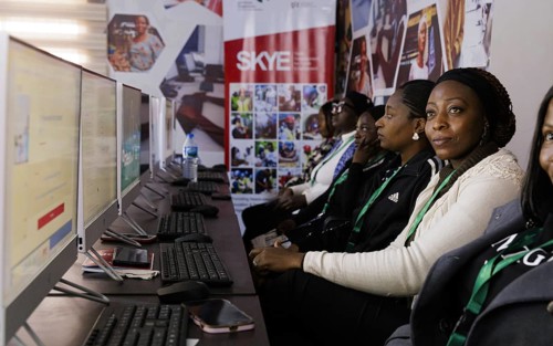 Women in the job centre of the SKYE vocational training project, Jos, 06.02.2024