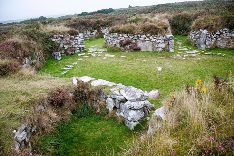 Chysauster Ancient Village is a late Iron Age and Romano-British village of courtyard houses in