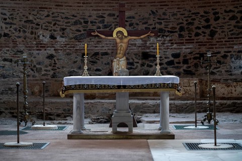 Interior view of Rotonda, Rotunda of Galerius, Roman round temple, altar, Thessaloniki, Macedonia,