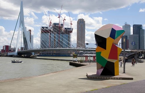 Erasmusbrug, Erasmus Bridge, spanning the River Maas, Rotterdam, Nethrlands