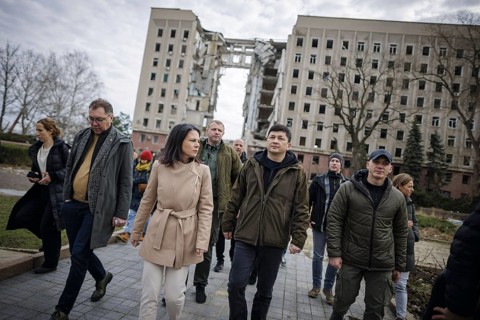 Annalena Baerbock (Alliance 90/The Greens), Federal Foreign Minister, visits the former seat of the