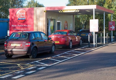 Click and Collect facility at Tesco superstore, Martlesham, Suffolk, England, United Kingdom,