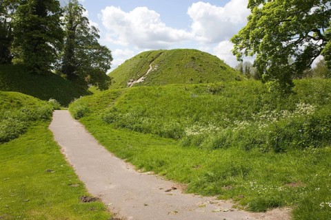 Thetford mound, a medieval motte and bailey castle, Thetford, Norfolk, England, United Kingdom,