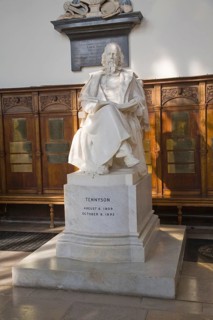 Statue of Tennyson, Trinity College chapel, University of Cambridge, England, United Kingdom,