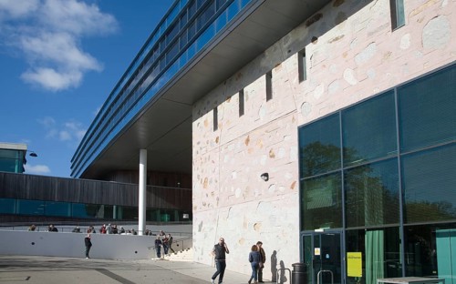Modern architecture buildings Tremough campus, University College Falmouth, Cornwall, England,