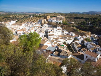 Pueblos Blancos whitewashed buildings Setenil de las Bodegas, Cadiz province, Spain, Europe