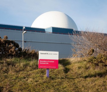 White dome of pressurised water reactor PWR of Sizewell A nuclear power station, near Leiston,