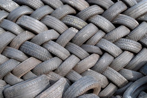 Tyres, old, used, worn, car, rubber, stack, export, tidy, Germany, Europe