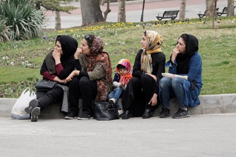 Women in a park in Tehran, Iran, 14/03/2019, Asia