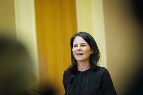Annalena Baerbock (Alliance 90/The Greens), Federal Foreign Minister, gives a press conference in