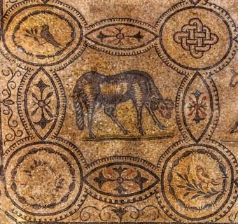 Basilica of Aquileia from the 11th century, largest floor mosaic of the Western Roman Empire,