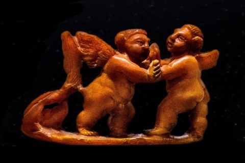 Grave goods with amber statue of Eros and Anteros, 1st century National Archaeological Museum,