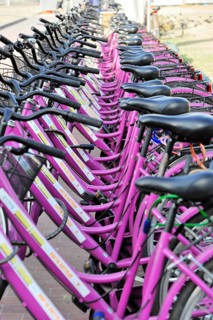 Rental bikes, Stazione Centrale di S. Maria Novella, Florence, Tuscany, Italy, Europe