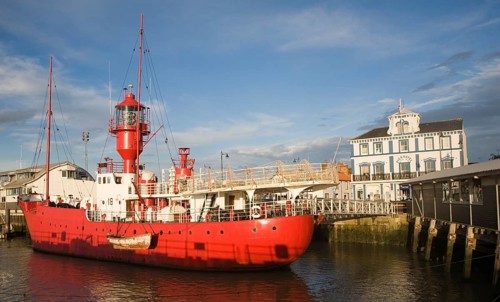 Red lightship Harwich harbour, Essex, England, United Kingdom, Europe