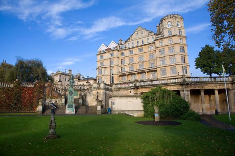 The former Empire Hotel built 1901 designed by Charles Edward Davis, from Parade Gardens, Bath,
