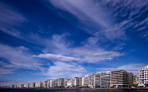 Skyline, waterfront promenade, Thessaloniki, Macedonia, Greece, Europe