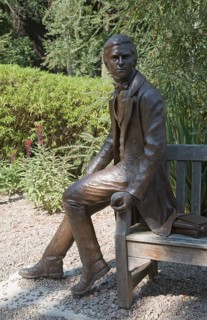 Charles Darwin as a young man sculpture 2002 by Anthony Smith, Christ's College, University of