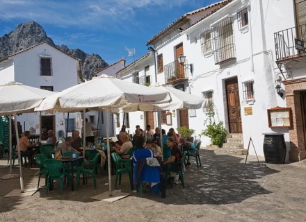 Cafes in Andalucian village of Grazalema, Cadiz province, Spain, Europe