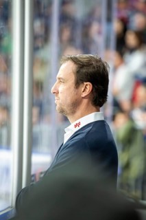 23 February 2024: Daniel Hopp at the Adler Mannheim match against the Nuremberg Ice Tigers