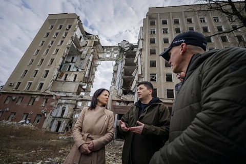 Annalena Baerbock (Alliance 90/The Greens), Federal Foreign Minister, visits the former seat of the