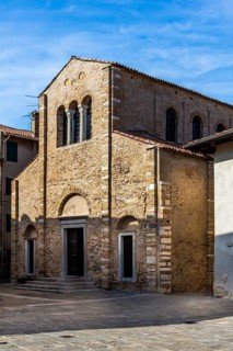 Santa Maria delle Grazie with forecourt, island of Grado, north coast of the Adriatic Sea, Friuli,