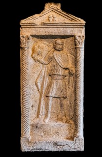 Funerary stele of a horseman, 4th century, National Archaeological Museum, Villa Cassis Faraone,