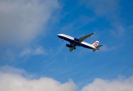 British Airways Airbus A320-232 aeroplane taking off from Gatwick airport, London, UK