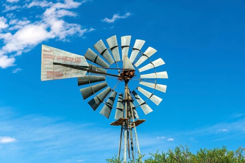 Wind turbine for pumping water, Namibia, Africa
