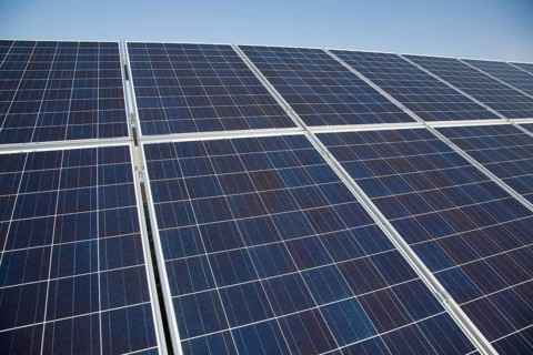 Array of photovoltaic panels for solar energy electricity generation