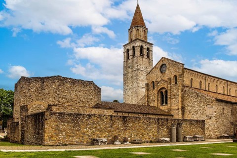 Basilica of Aquileia from the 11th century, largest floor mosaic of the Western Roman Empire,